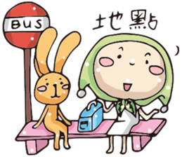 Miss Midolly talking about travel plan. sticker #11109426