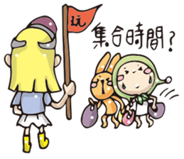 Miss Midolly talking about travel plan. sticker #11109431