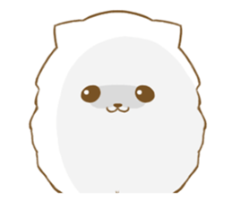 White Pomeranian tan sticker #11115186