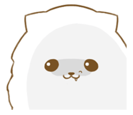 White Pomeranian tan sticker #11115187