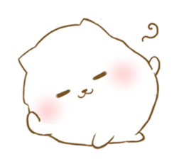White Pomeranian tan sticker #11115197