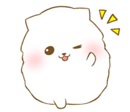 White Pomeranian tan sticker #11115200