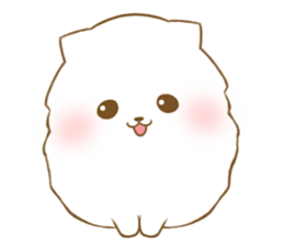 White Pomeranian tan sticker #11115201