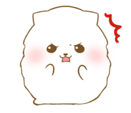 White Pomeranian tan sticker #11115202