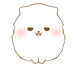 White Pomeranian tan sticker #11115204
