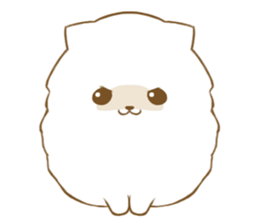 White Pomeranian tan sticker #11115207