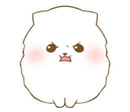 White Pomeranian tan sticker #11115211