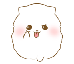 White Pomeranian tan sticker #11115212