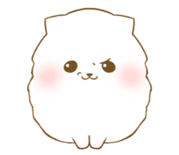 White Pomeranian tan sticker #11115213