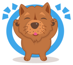 Puffy Lion Dog sticker #11118033