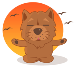 Puffy Lion Dog sticker #11118041