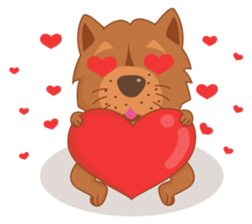 Puffy Lion Dog sticker #11118042