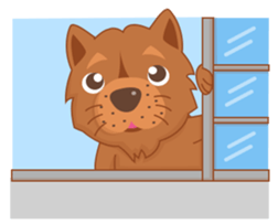 Puffy Lion Dog sticker #11118051