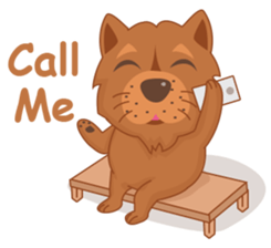 Puffy Lion Dog sticker #11118057