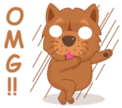 Puffy Lion Dog sticker #11118058