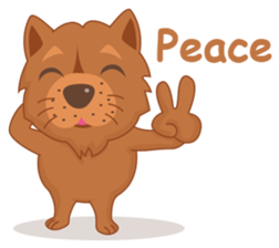 Puffy Lion Dog sticker #11118059