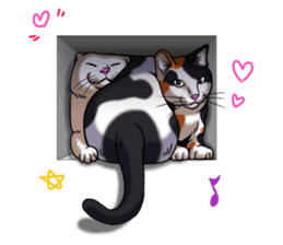 Mysterious hole and cats sticker #11118636