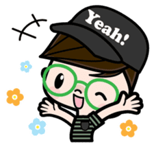 Boy with round glasses sticker #11118730