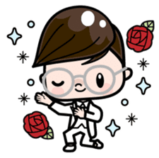 Boy with round glasses sticker #11118731