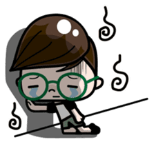 Boy with round glasses sticker #11118736