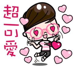 Boy with round glasses sticker #11118744