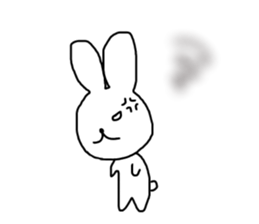 Simple heartwarming rabbit sticker #11118953