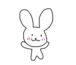 Simple heartwarming rabbit sticker #11118954