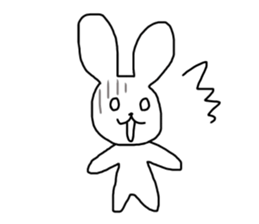 Simple heartwarming rabbit sticker #11118957