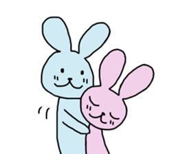 Simple heartwarming rabbit sticker #11118990