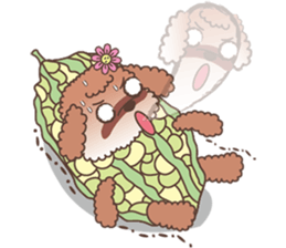 The fabulous world of red poodle- GuaGua sticker #11119134