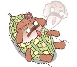 The fabulous world of red poodle- GuaGua sticker #11119134