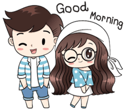 Boobib Cute Couple By B B Design Sticker 11124650