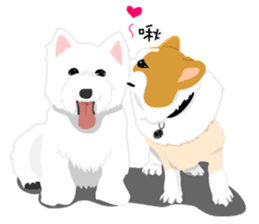 Corgi and West Highland White Terrier sticker #11125473