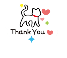 Balloon-white cat message sticker #11128000