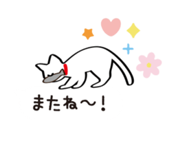 Balloon-white cat message sticker #11128015