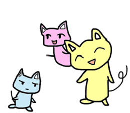 Three-color cats sticker #11128140