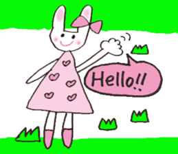 Pink favorite cute rabbit. sticker #11128616