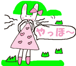 Pink favorite cute rabbit. sticker #11128618