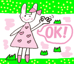 Pink favorite cute rabbit. sticker #11128621