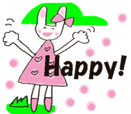 Pink favorite cute rabbit. sticker #11128622