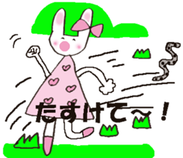 Pink favorite cute rabbit. sticker #11128623