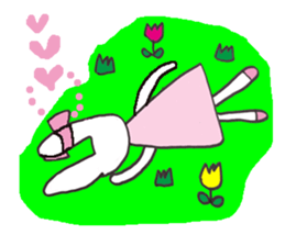 Pink favorite cute rabbit. sticker #11128630