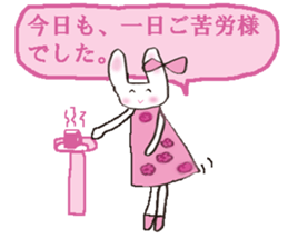 Pink favorite cute rabbit. sticker #11128634