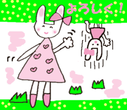 Pink favorite cute rabbit. sticker #11128641