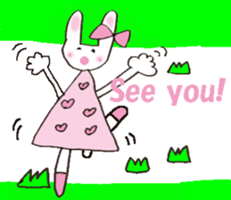 Pink favorite cute rabbit. sticker #11128642