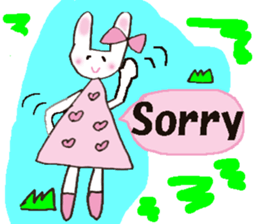 Pink favorite cute rabbit. sticker #11128643