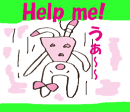 Pink favorite cute rabbit. sticker #11128644