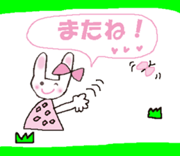 Pink favorite cute rabbit. sticker #11128648