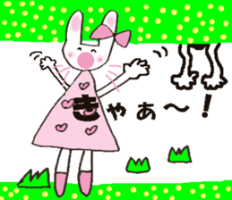Pink favorite cute rabbit. sticker #11128649