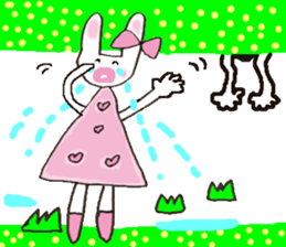 Pink favorite cute rabbit. sticker #11128650